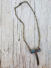 Leather bar tassel necklace