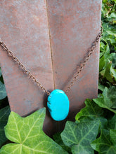 Turquoise Howlite slab chunk necklace