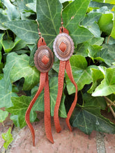 Copper concho fringe earrings