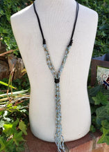 Crystal lariat tassel necklace